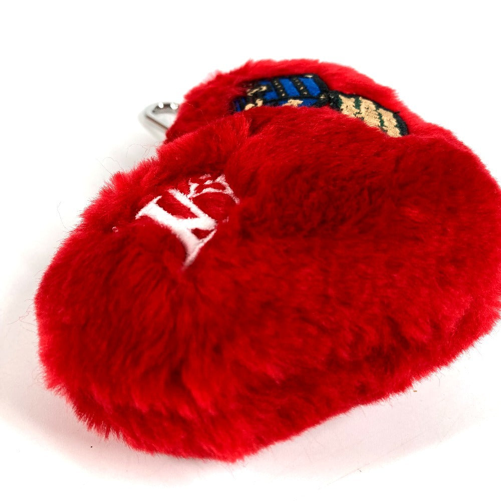LOUIS VUITTON M03171 Bag Charm LV Lucky Heart Bag Charm Fur Key Holder Velvet Unisex Red