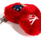 LOUIS VUITTON M03171 Bag Charm LV Lucky Heart Bag Charm Fur Key Holder Velvet Unisex Red