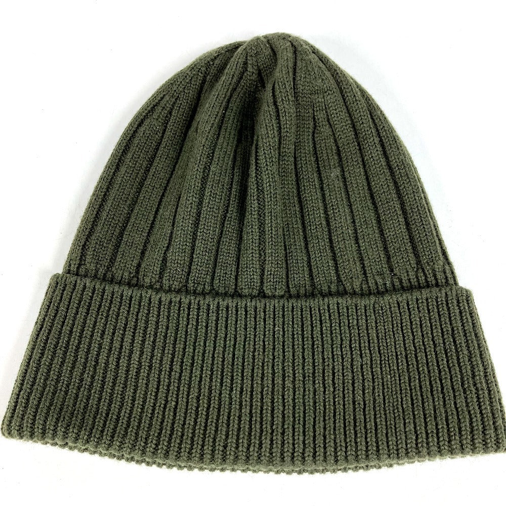 GUCCI 811344 Logo Beanie Hat Knit Cap Wool Unisex Khaki