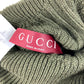 GUCCI 811344 Logo Beanie Hat Knit Cap Wool Unisex Khaki