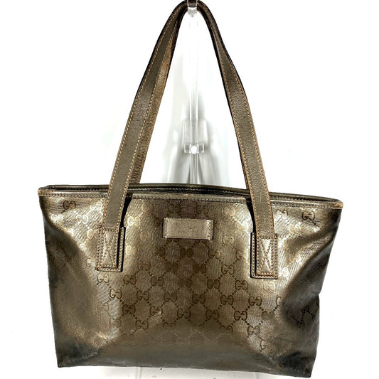 GUCCI 211138 GG インプリメ ロゴ 肩掛け カバン トートバッグ ショルダーバッグ GGインプリメ ユニセックス メタリックブラウン系