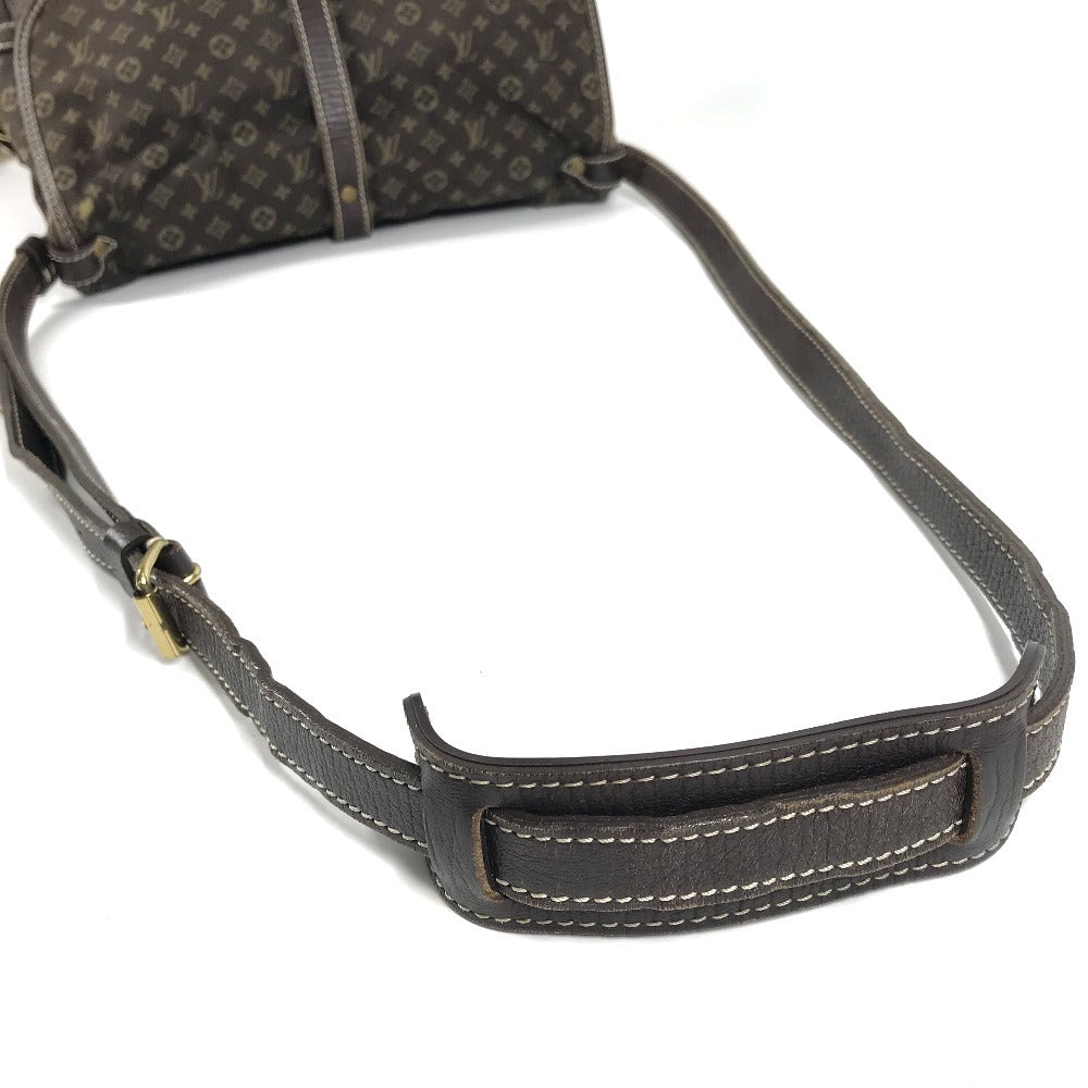 LOUIS VUITTON M95227 Monogram Mini Lin Saumur 30 Crossbody Flap Shoulder Bag Monogram Mini Lin Canvas Unisex Fushain Brown