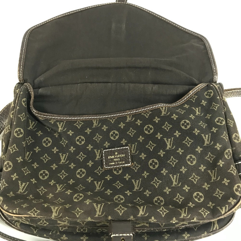 LOUIS VUITTON M95227 Monogram Mini Lin Saumur 30 Crossbody Flap Shoulder Bag Monogram Mini Lin Canvas Unisex Fushain Brown