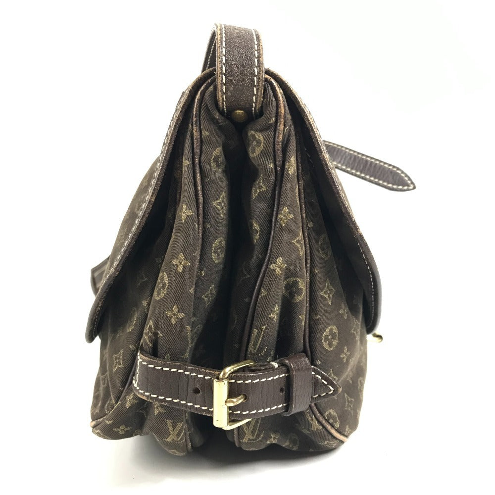 LOUIS VUITTON M95227 Monogram Mini Lin Saumur 30 Crossbody Flap Shoulder Bag Monogram Mini Lin Canvas Unisex Fushain Brown