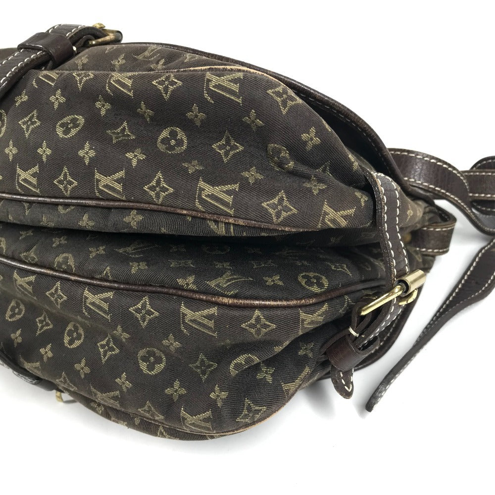 LOUIS VUITTON M95227 Monogram Mini Lin Saumur 30 Crossbody Flap Shoulder Bag Monogram Mini Lin Canvas Unisex Fushain Brown