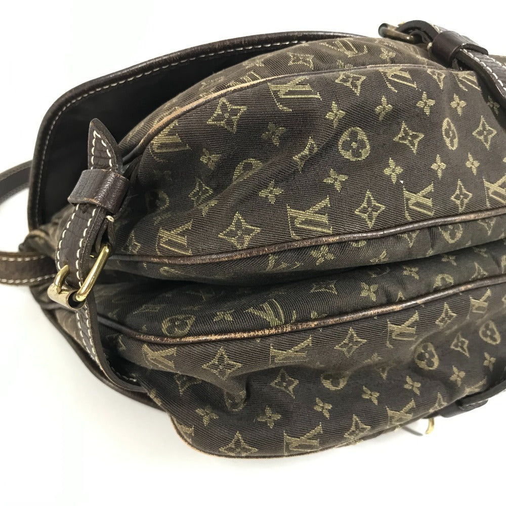 LOUIS VUITTON M95227 Monogram Mini Lin Saumur 30 Crossbody Flap Shoulder Bag Monogram Mini Lin Canvas Unisex Fushain Brown