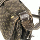 LOUIS VUITTON M95227 Monogram Mini Lin Saumur 30 Crossbody Flap Shoulder Bag Monogram Mini Lin Canvas Unisex Fushain Brown