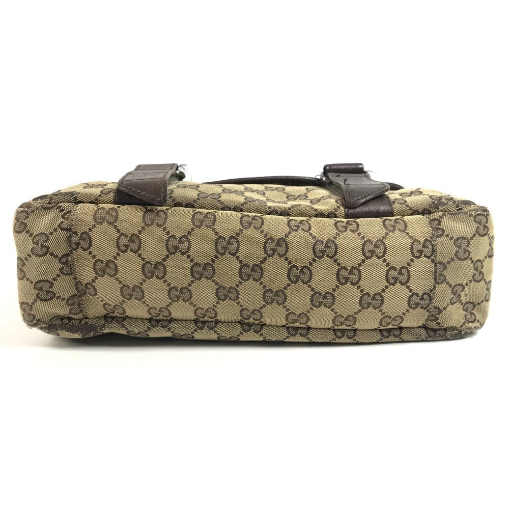 GUCCI 145859 GG ロゴ 斜め掛け カバン フラップ メッセンジャーバッグ ショルダーバッグ GGキャンバス/レザー ユニセックス ベージュ