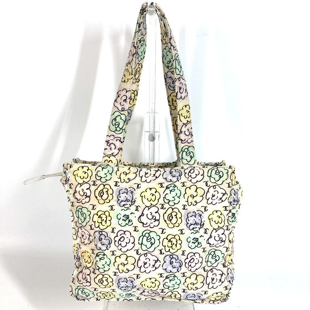 CHANEL Vintage Flower Pattern Logo CC Coco Mark Floral Pattern Bag Shoulder Tote Bag Handbag Shoulder Bag Canvas Unisex Multicolor