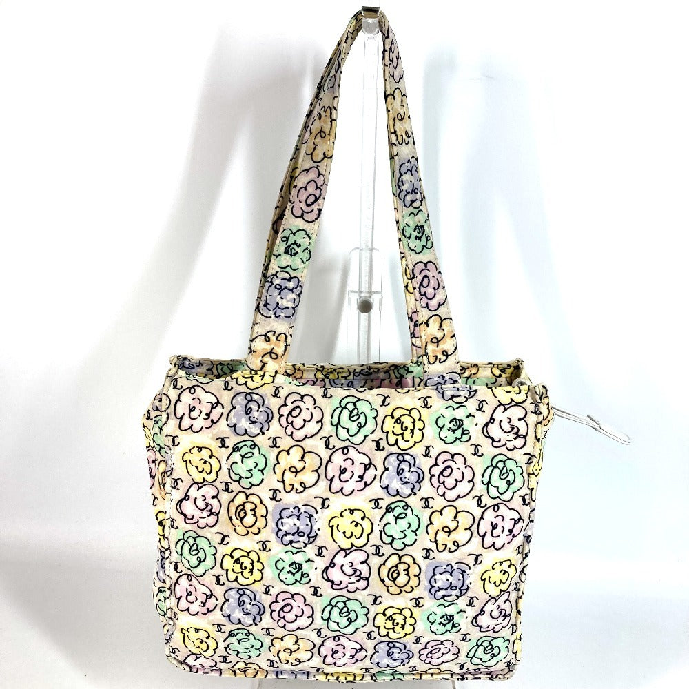 CHANEL Vintage Flower Pattern Logo CC Coco Mark Floral Pattern Bag Shoulder Tote Bag Handbag Shoulder Bag Canvas Unisex Multicolor