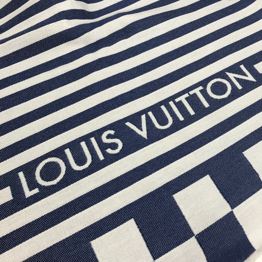 LOUIS VUITTON M78404 ストライプ LV グラフィカル ビーチブランケット フリンジ 毛布 インテリア タオル ブランケット コットン ユニセックス ブルー