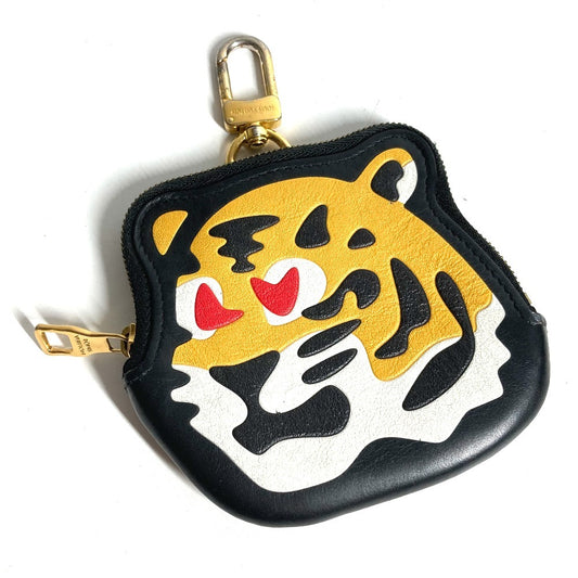 LOUIS VUITTON M81078 NIGO Collaboration Coin Card Holder Wallet Coin Purse Bag Charm Keychain Coin Case Leather Unisex Black