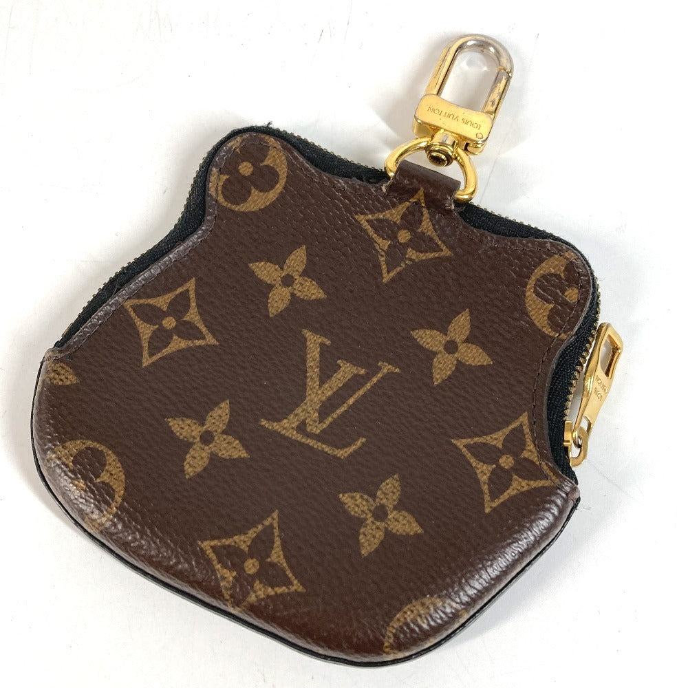 LOUIS VUITTON M81078 NIGO Collaboration Coin Card Holder Wallet Coin Purse Bag Charm Keychain Coin Case Leather Unisex Black