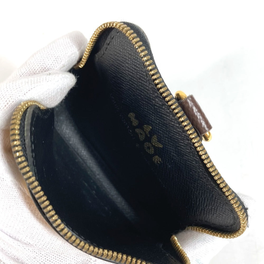 LOUIS VUITTON M81078 NIGO Collaboration Coin Card Holder Wallet Coin Purse Bag Charm Keychain Coin Case Leather Unisex Black