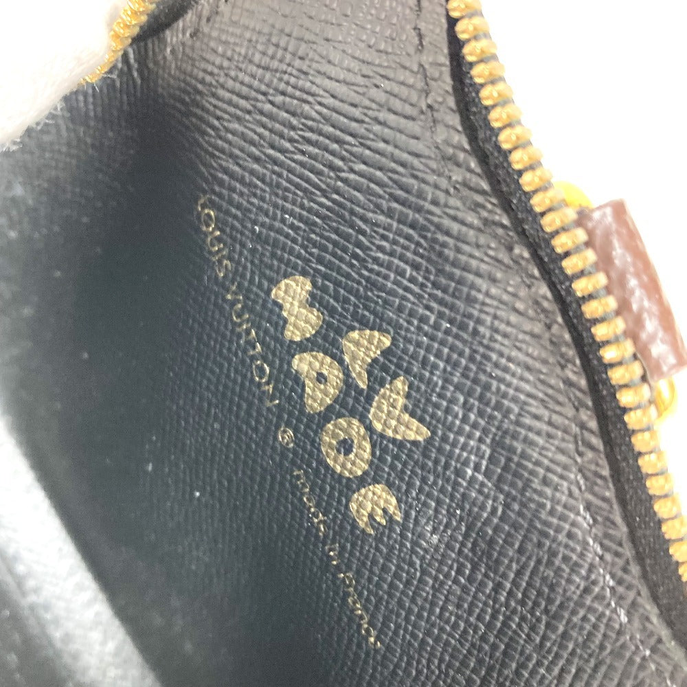 LOUIS VUITTON M81078 NIGO Collaboration Coin Card Holder Wallet Coin Purse Bag Charm Keychain Coin Case Leather Unisex Black