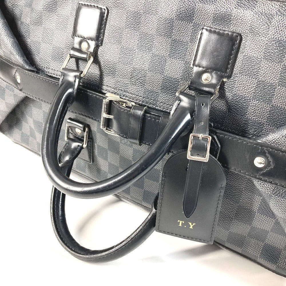 LOUIS VUITTON N41161 Damier Graphite Grimaud Travel Bag, Handbag, Boston Bag, Damier Graphite Canvas, Unisex, Black