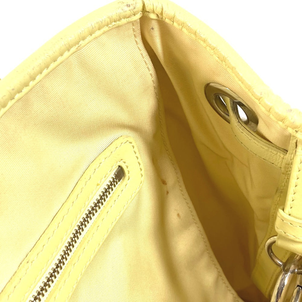 Dior Cannage Quilted Logo Bag Shoulder Bag Tote Bag Shoulder Bag Leather/Coated Canvas Unisex Yellow