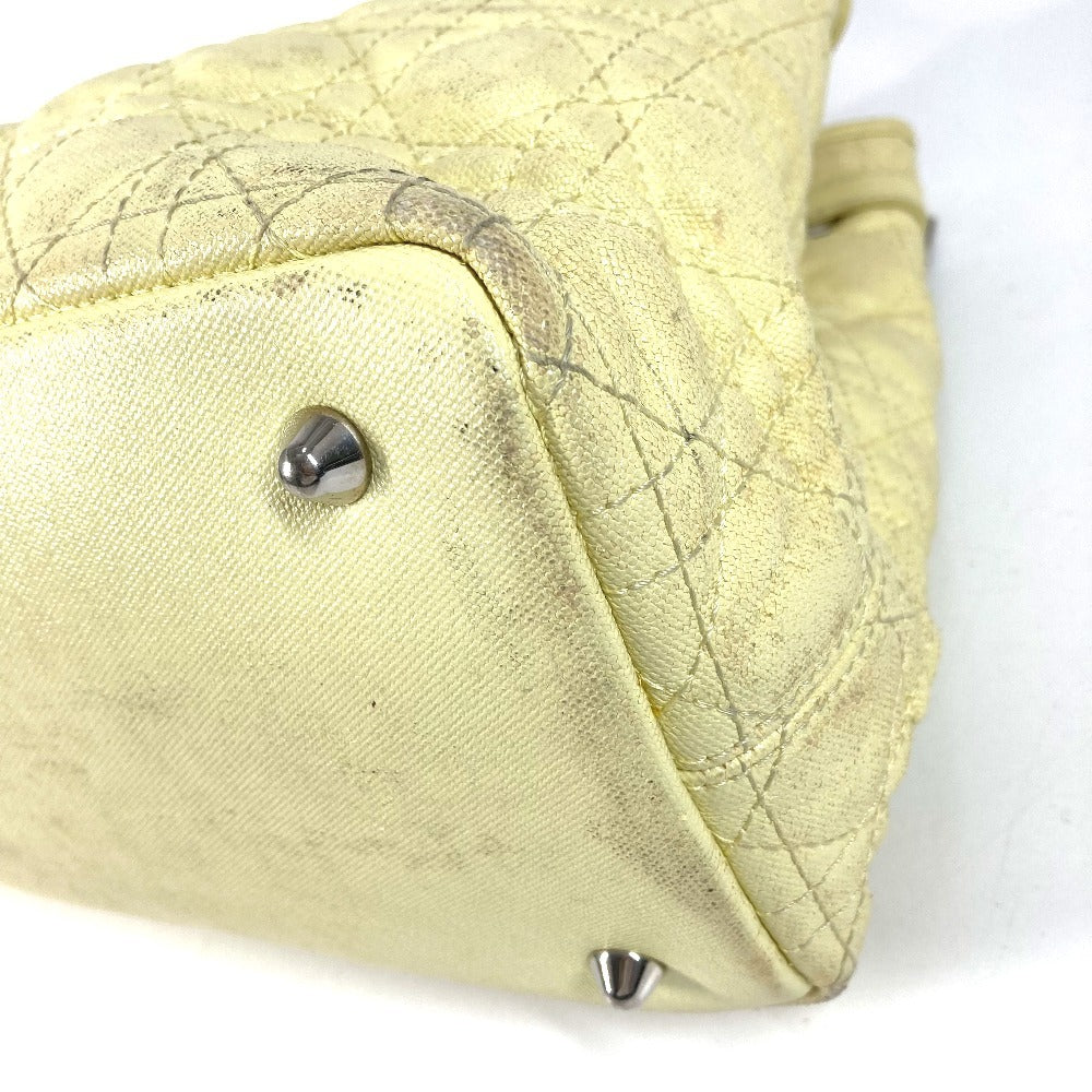 Dior Cannage Quilted Logo Bag Shoulder Bag Tote Bag Shoulder Bag Leather/Coated Canvas Unisex Yellow