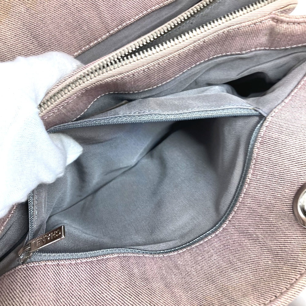 CHANEL デニム CC ココマーク ロゴ デカココ カバン ショルダーバッグ 肩掛け カバン ハンドバッグ コットン レディース ピンク系