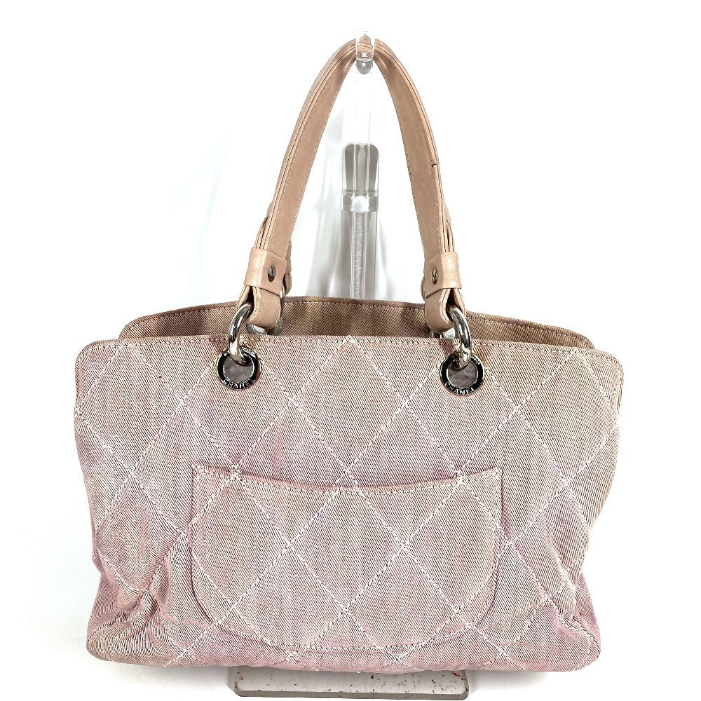 CHANEL デニム CC ココマーク ロゴ デカココ カバン ショルダーバッグ 肩掛け カバン ハンドバッグ コットン レディース ピンク系