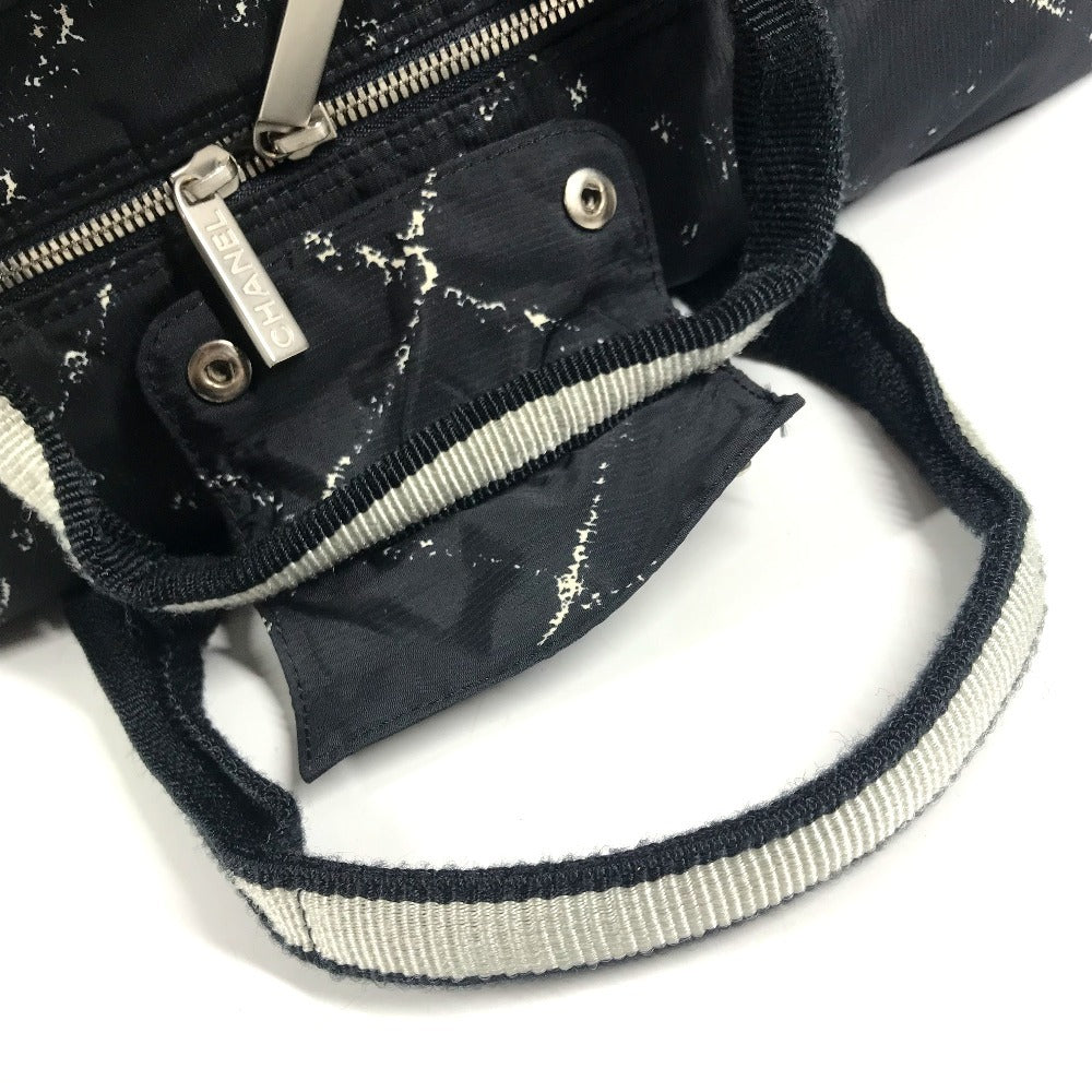 CHANEL 旧トラベルライン トラベルバッグ 旅行バッグ 2WAY ショルダーバッグ 斜め掛け ボストンバッグ ナイロン レディース ブラック