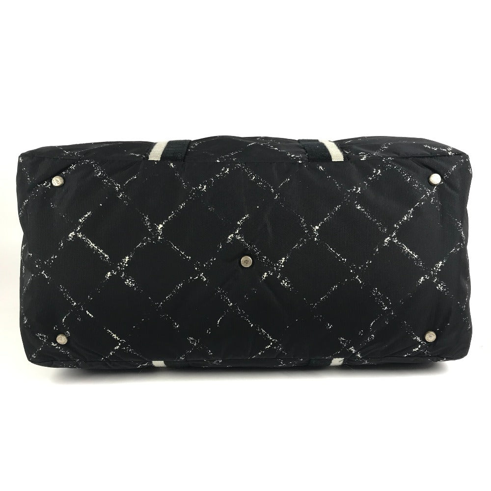 CHANEL 旧トラベルライン トラベルバッグ 旅行バッグ 2WAY ショルダーバッグ 斜め掛け ボストンバッグ ナイロン レディース ブラック