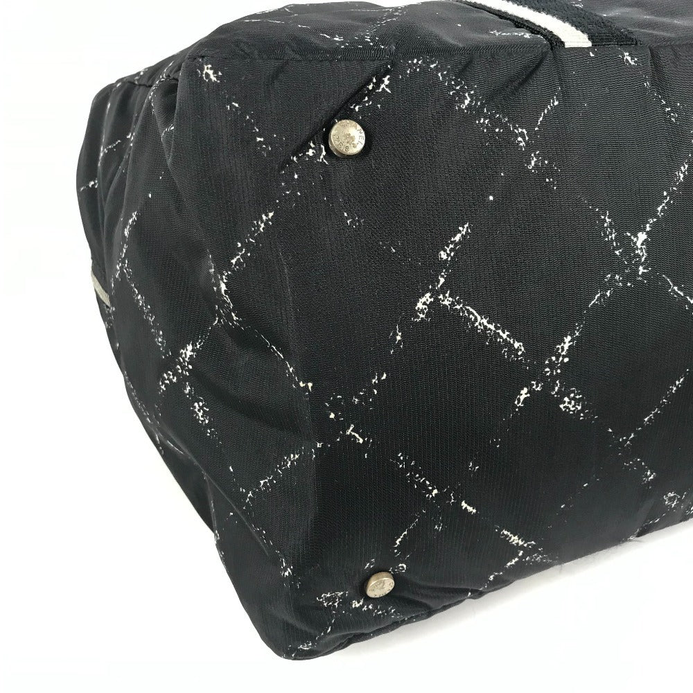 CHANEL 旧トラベルライン トラベルバッグ 旅行バッグ 2WAY ショルダーバッグ 斜め掛け ボストンバッグ ナイロン レディース ブラック