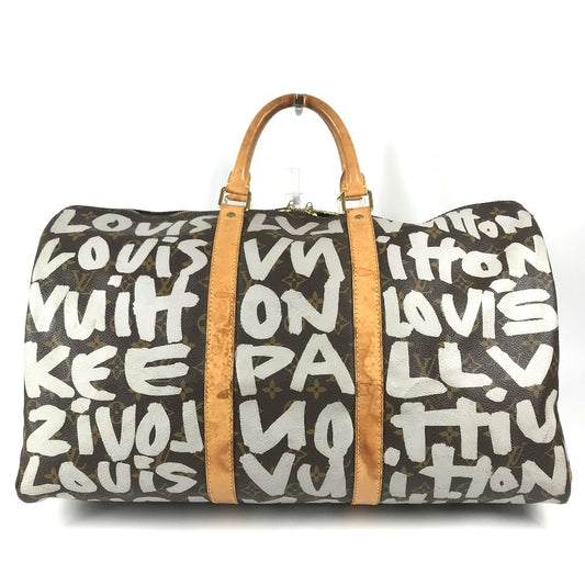 LOUIS VUITTON M92197 Monogram Graffiti Keepall50 Keepall 50 Duffle Bag Bag Travel Bag Travel Bag Duffle Bag MonogramCanvas White/Brown Used
