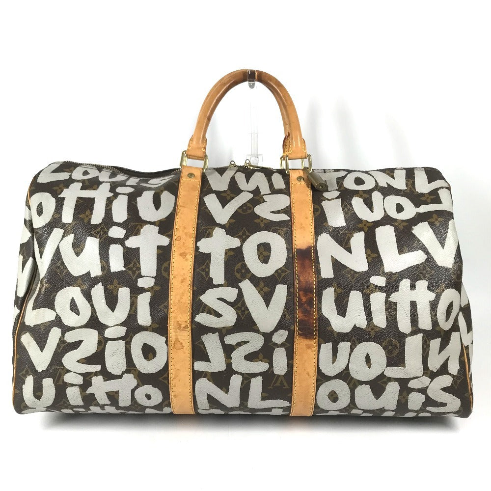 LOUIS VUITTON M92197 Monogram Graffiti Keepall50 Keepall 50 Duffle Bag Bag Travel Bag Travel Bag Duffle Bag MonogramCanvas White/Brown Used