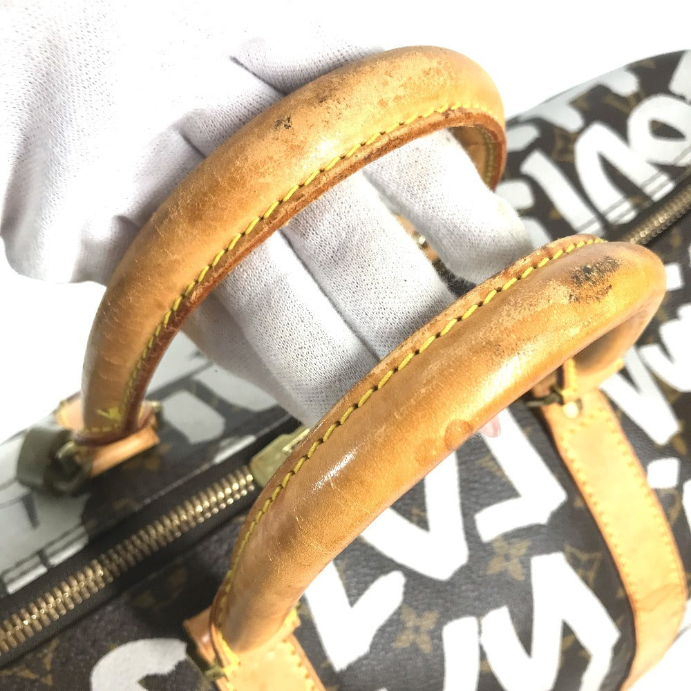 LOUIS VUITTON M92197 Monogram Graffiti Keepall50 Keepall 50 Duffle Bag Bag Travel Bag Travel Bag Duffle Bag MonogramCanvas White/Brown Used