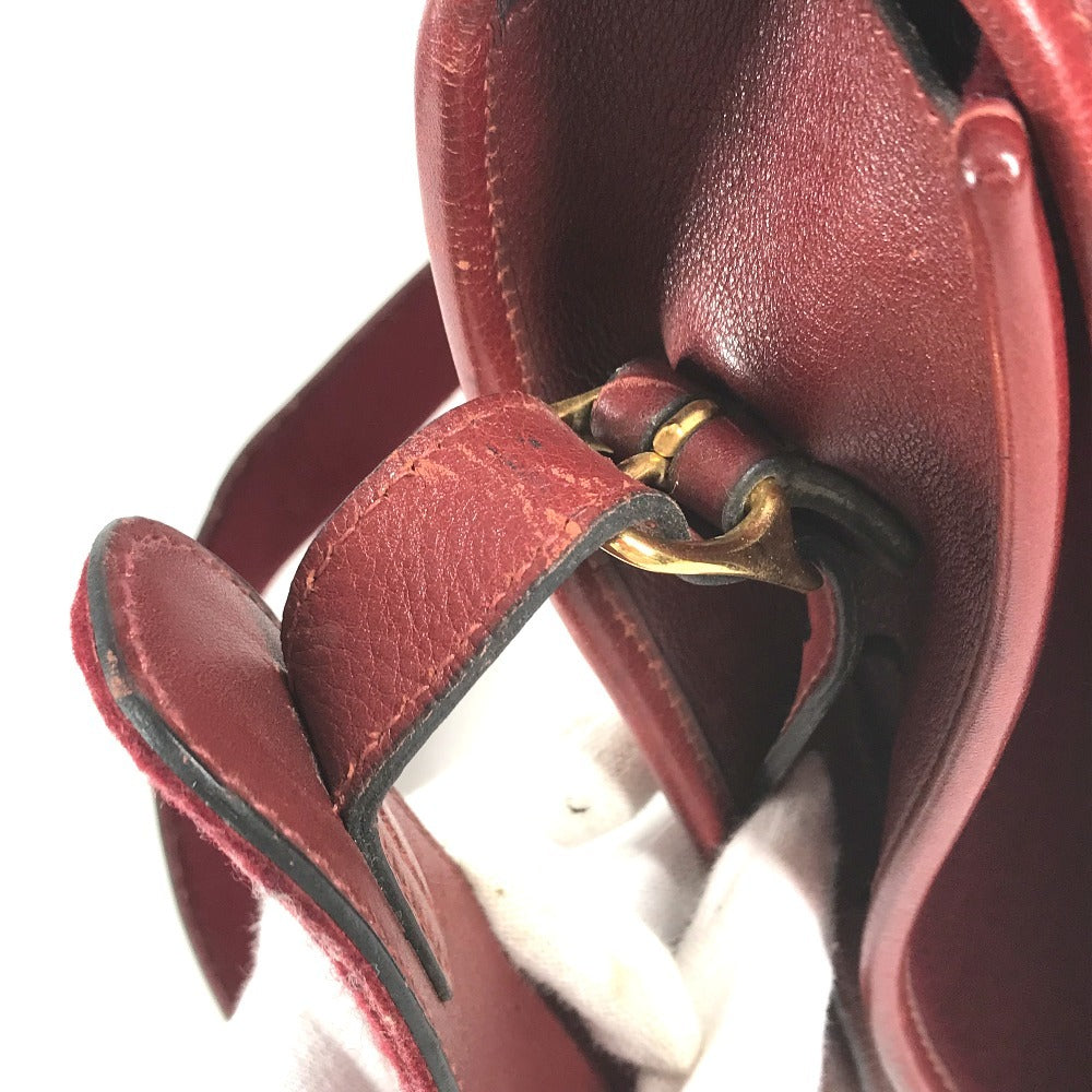 HERMES vintage Logo Hoodie Perforated Logo H Logo Bag Crossbody Flap Shoulder Bag felt / Leather Red Used