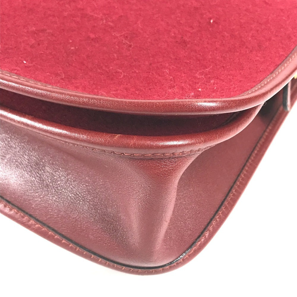HERMES vintage Logo Hoodie Perforated Logo H Logo Bag Crossbody Flap Shoulder Bag felt / Leather Red Used