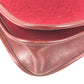 HERMES vintage Logo Hoodie Perforated Logo H Logo Bag Crossbody Flap Shoulder Bag felt / Leather Red Used