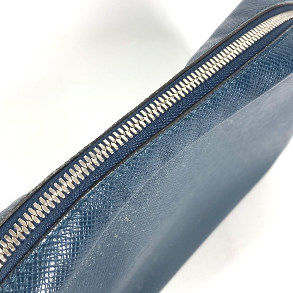 LOUIS VUITTON M33410 Taiga Pochette Kasai Pochette Kasai Bag Pouch Clutch Bag with Strap Cluch Bag Taiga Leather Océan Navy Used