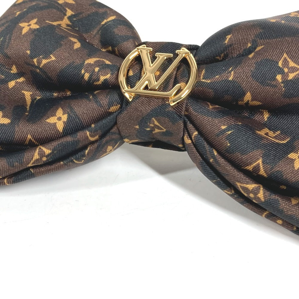 LOUIS VUITTON M03607 Leopard leopard leopard LV Safari Ribbon Hair Clip Hair accessories, hair clips, pins Valletta silk Brown/Black Used