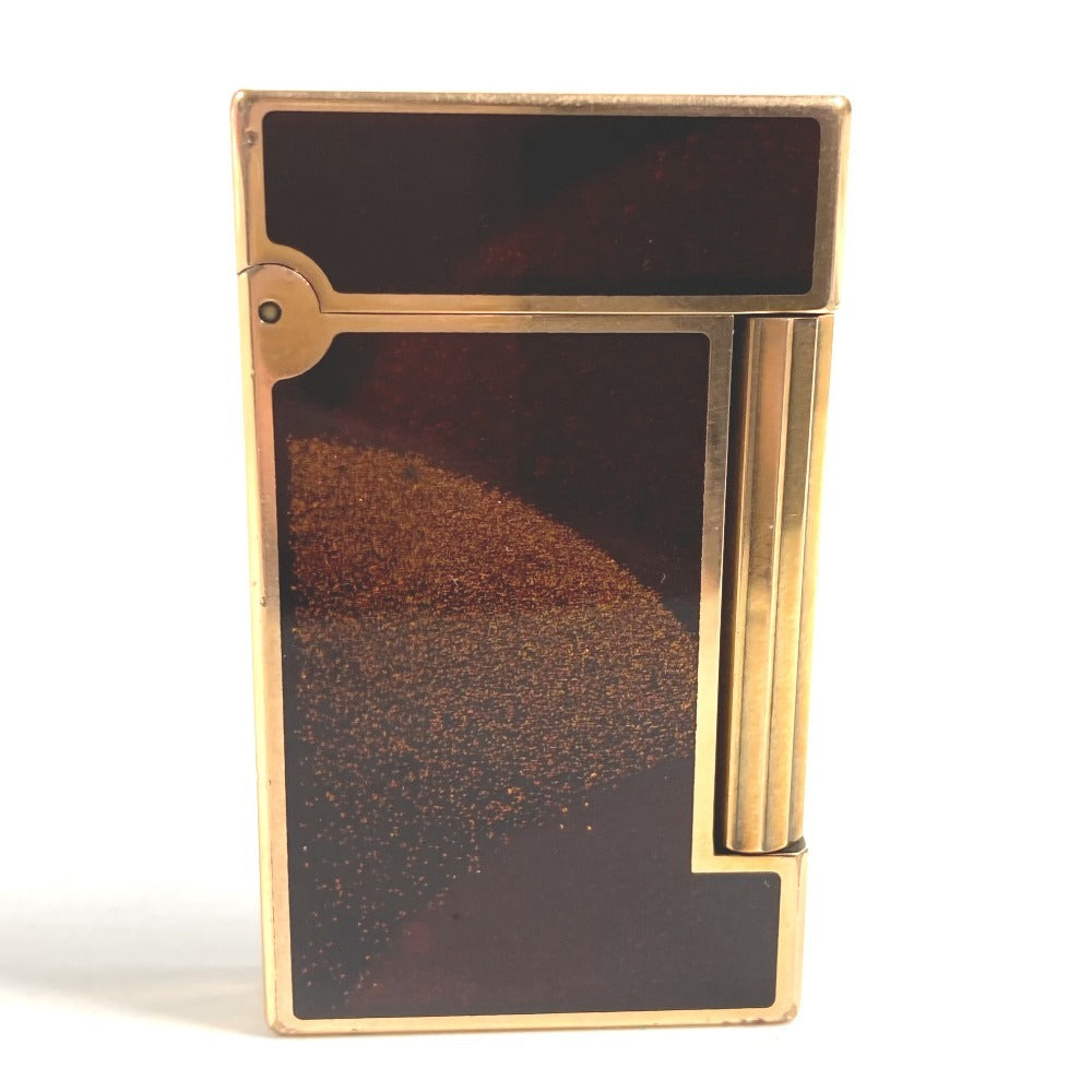 S.T.Dupont vintage Lacquer Glitter Smoking accessories, cigarette smoke Lighter Metal Brown/Gold Used