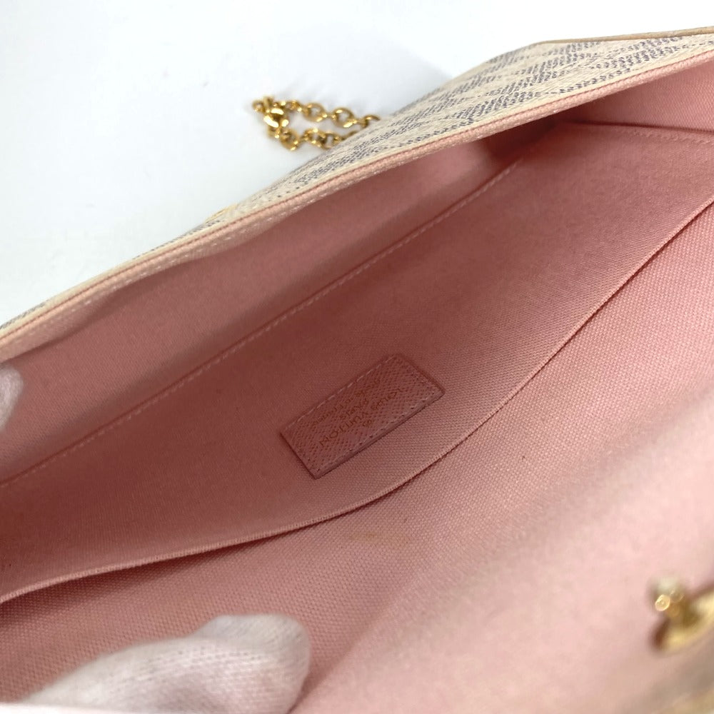LOUIS VUITTON N63106 ダミエアズール ポシェットフェリシー カードケース コインケース 財布 チェーンバッグ ウォレット 長財布 ダミエアズールキャンバス レディース ローズバレリーヌ ピンク
