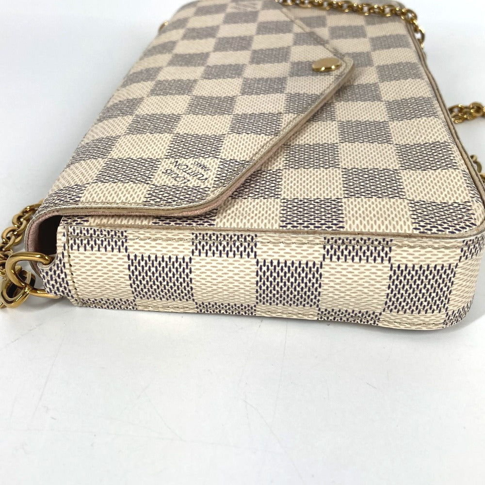 LOUIS VUITTON N63106 ダミエアズール ポシェットフェリシー カードケース コインケース 財布 チェーンバッグ ウォレット 長財布 ダミエアズールキャンバス レディース ローズバレリーヌ ピンク
