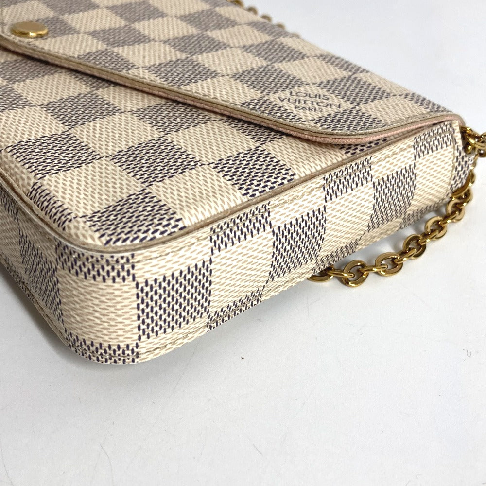 LOUIS VUITTON N63106 ダミエアズール ポシェットフェリシー カードケース コインケース 財布 チェーンバッグ ウォレット 長財布 ダミエアズールキャンバス レディース ローズバレリーヌ ピンク