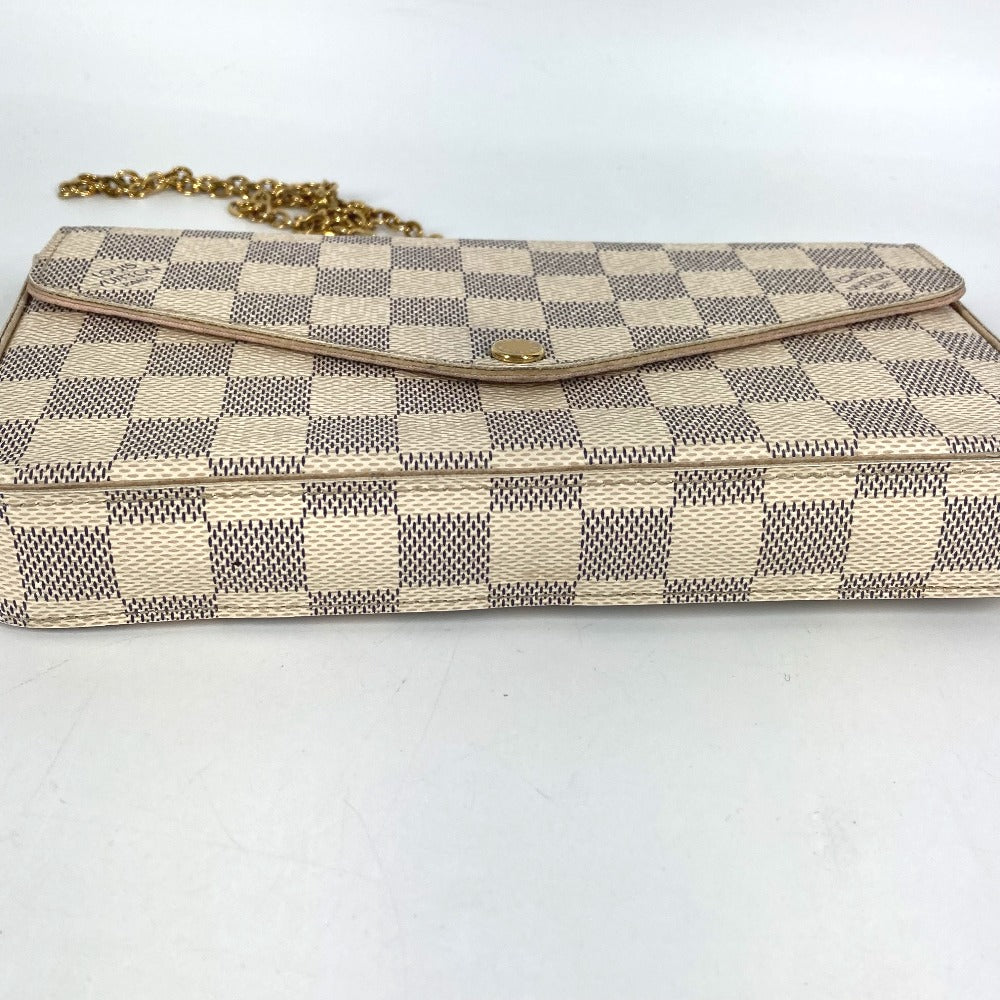LOUIS VUITTON N63106 ダミエアズール ポシェットフェリシー カードケース コインケース 財布 チェーンバッグ ウォレット 長財布 ダミエアズールキャンバス レディース ローズバレリーヌ ピンク