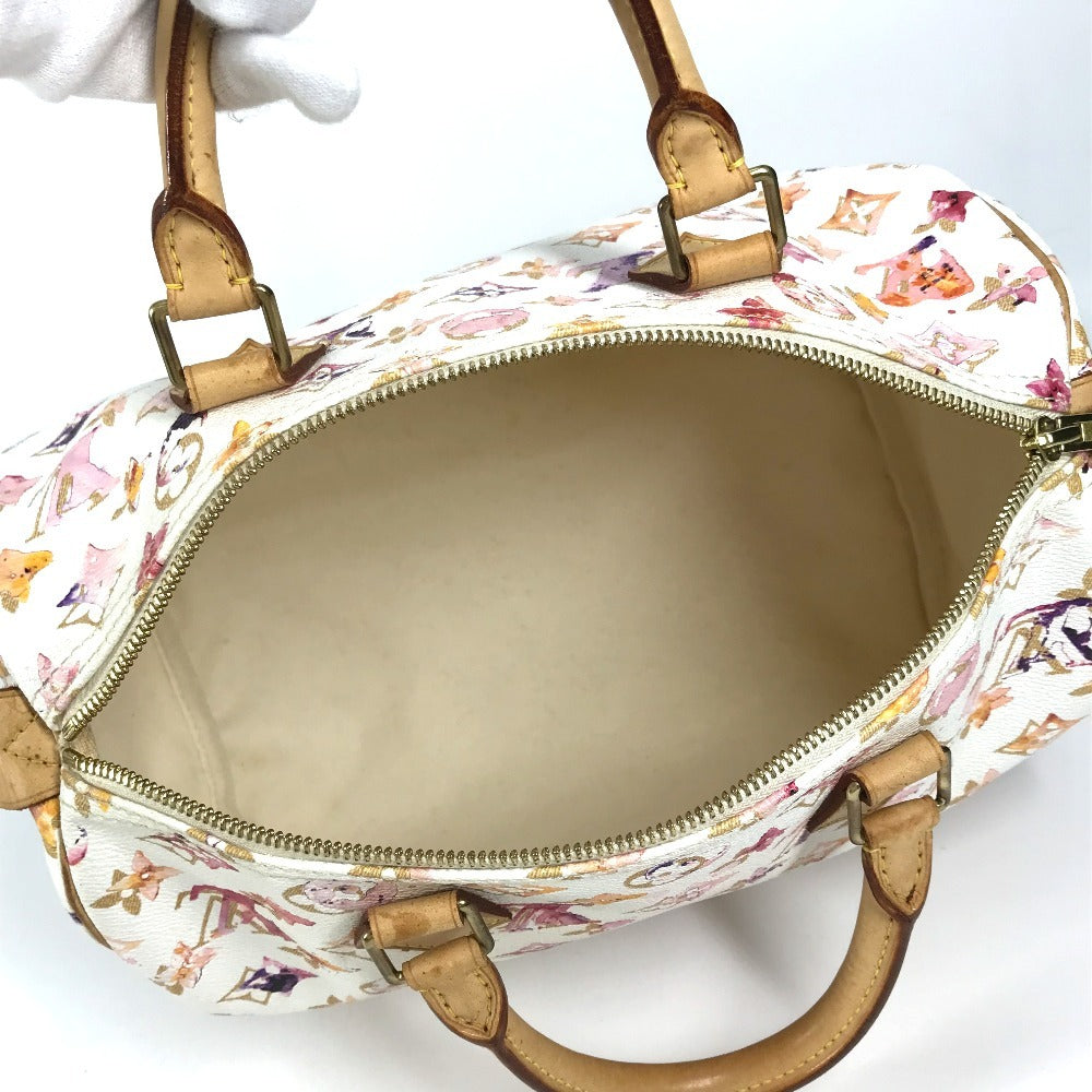 LOUIS VUITTON M95751 モノグラム ウォーターカラー VVN スピーディ30 ミニボストンバッグ カバン ハンドバッグ レディース ブロン ホワイト