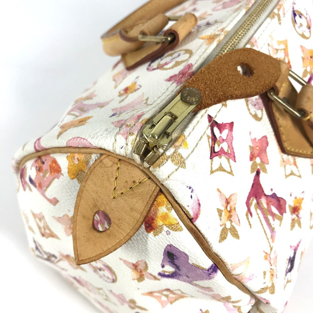 LOUIS VUITTON M95751 モノグラム ウォーターカラー VVN スピーディ30 ミニボストンバッグ カバン ハンドバッグ レディース ブロン ホワイト