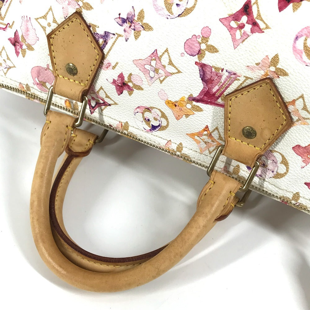 LOUIS VUITTON M95751 モノグラム ウォーターカラー VVN スピーディ30 ミニボストンバッグ カバン ハンドバッグ レディース ブロン ホワイト
