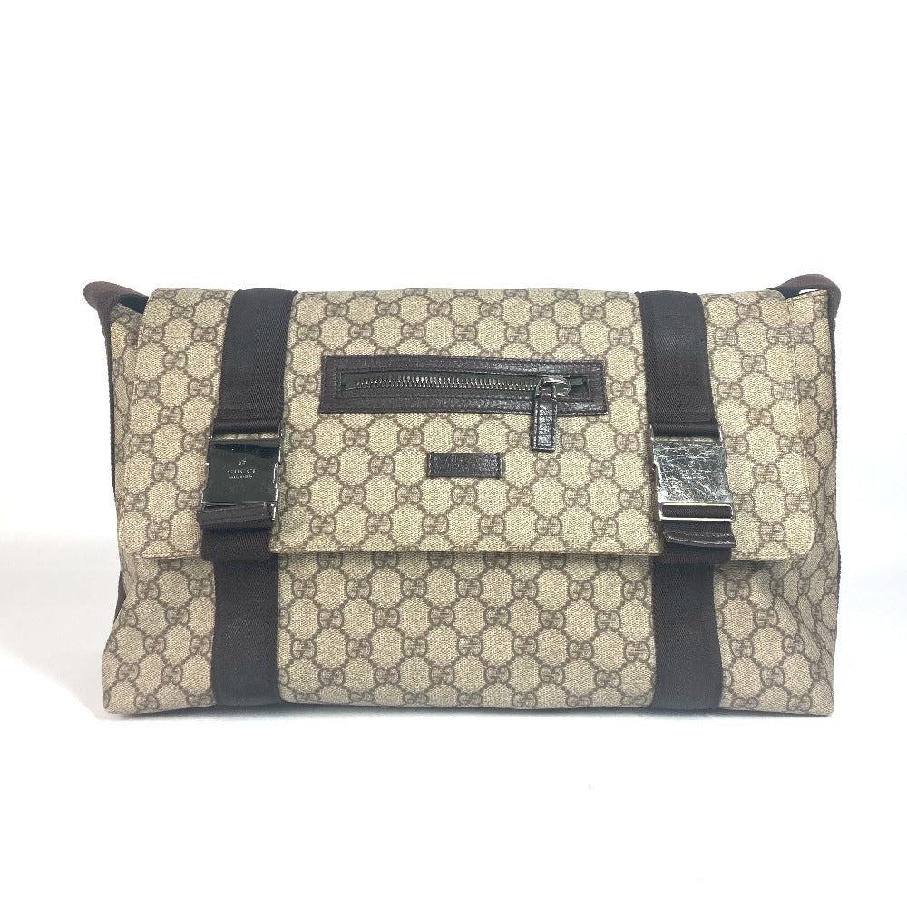 GUCCI 122374 GGプラス フラップ 斜め掛け メッセンジャーバッグ カバン ショルダーバッグ GGスプリームキャンバス ユニセックス ベージュ