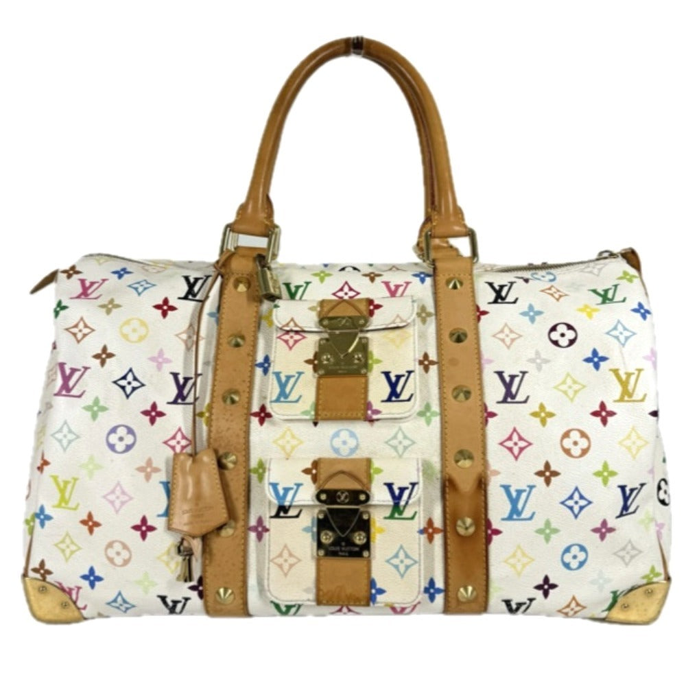 LOUIS VUITTON M92641 モノグラムマルチカラー 村上隆 キーポル45 キーポル 45 カバン 旅行バッグ トラベルバッグ ハンドバッグ ボストンバッグ モノグラムマルチカラーキャンバス ユニセックス ブロン ホワイト