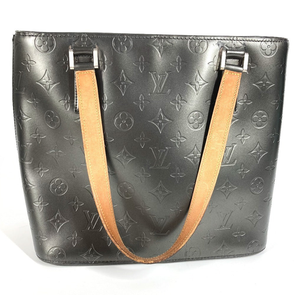 LOUIS VUITTON M55112 Monogram Matte Stockton Tote Bag Shoulder Bag Monogram Matte Leather Women's Black