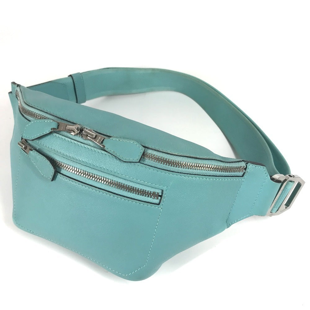 HERMES Shoulder Bag City Slide Cross PM Waist Bag Bag Belt Bag Cross Body Bag Evercolor Men's Blue Atoll Blue