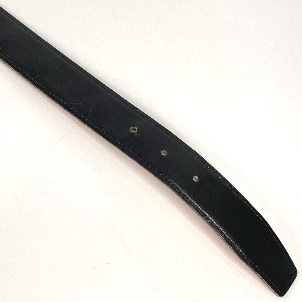 HERMES Bicolor H Belt Logo Accessory Buckle Belt Leather Unisex Black