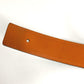 HERMES Bicolor H Belt Logo Accessory Buckle Belt Leather Unisex Black