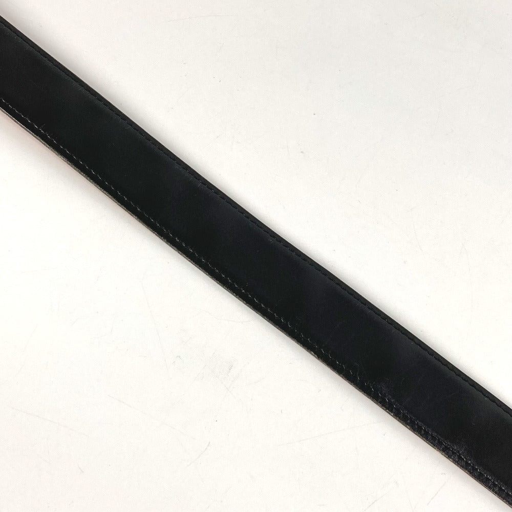 HERMES Bicolor H Belt Logo Accessory Buckle Belt Leather Unisex Black